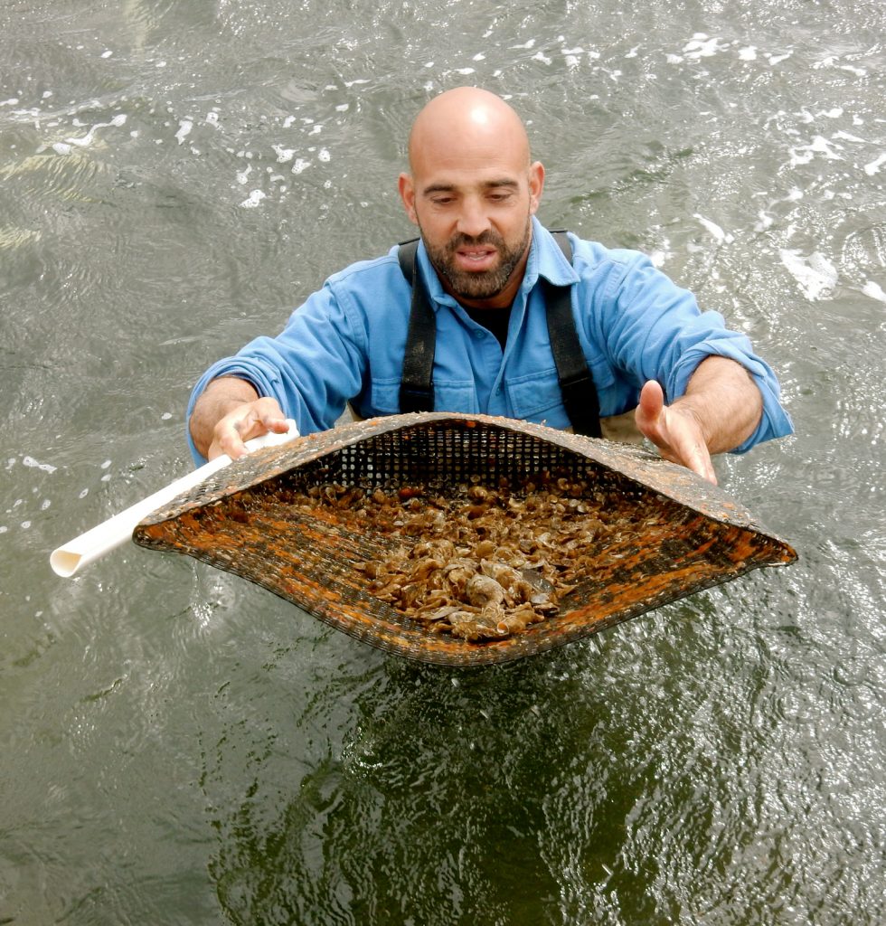 Perry Raso owner of Matunuck Oyster Bar on Oyster Farm Tour South Kingston RI