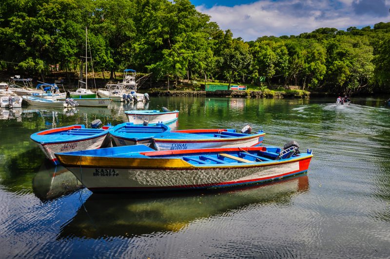 Boats in the mangrove in Rio San Juan.