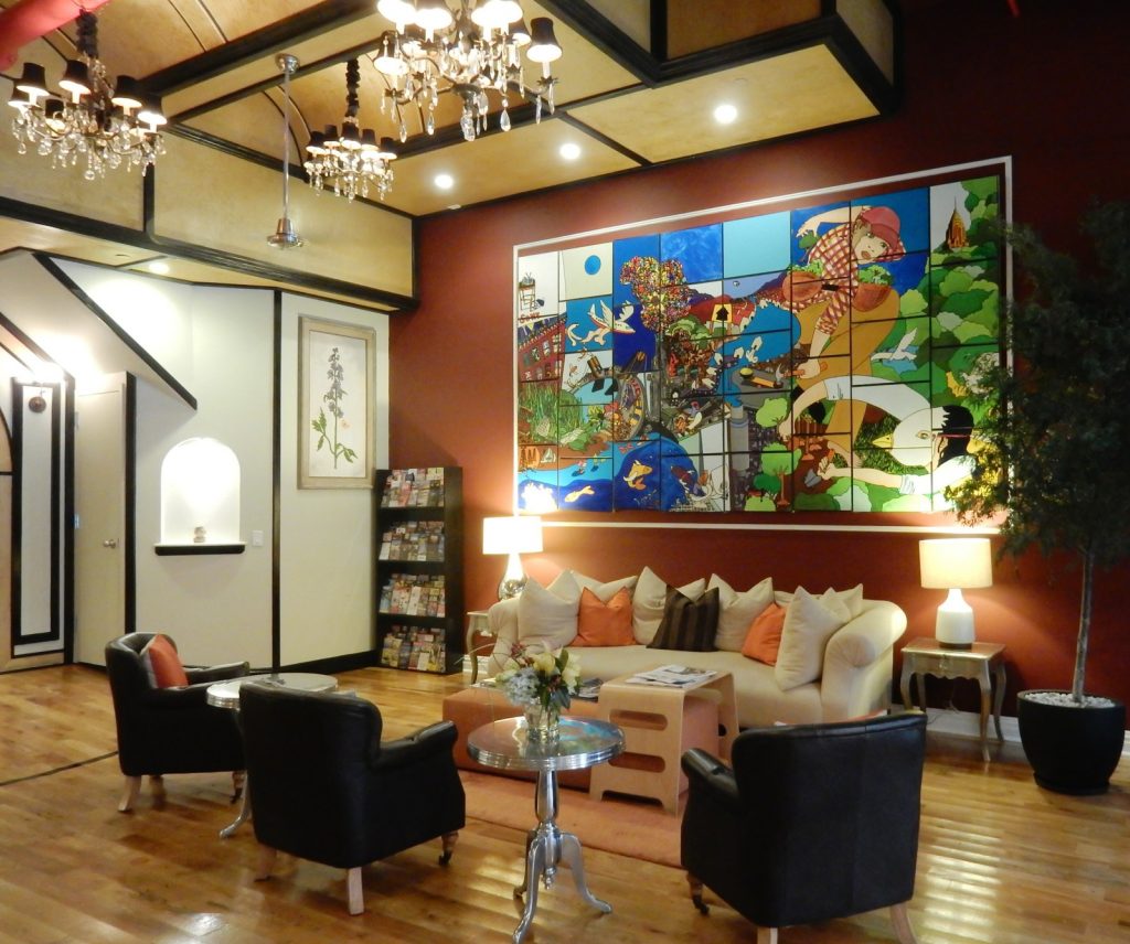 Box House Hotel Lobby - one of new hotels in Greenpoint Brooklyn