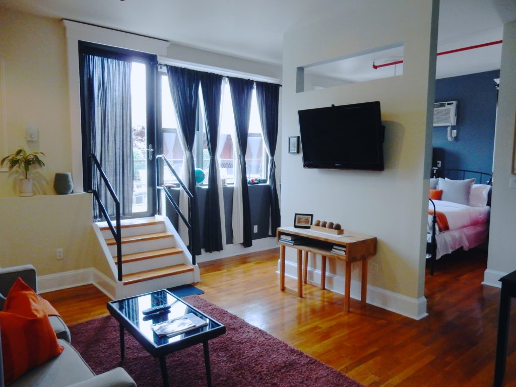 Loft suite with terrace at the Box Hotel in Brooklyn