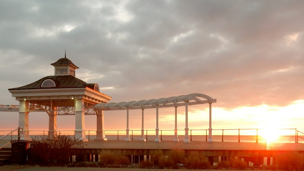 Sunrise over Long Branch NJ Boardwalk tops list of romantic getaways in nj