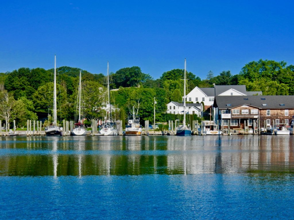 Boats on water in Mystic River View