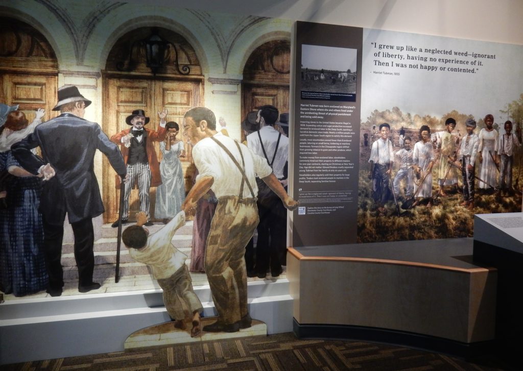 Slave auction exhibit at Harriet Tubman Visitor Center in Dorchester County MD