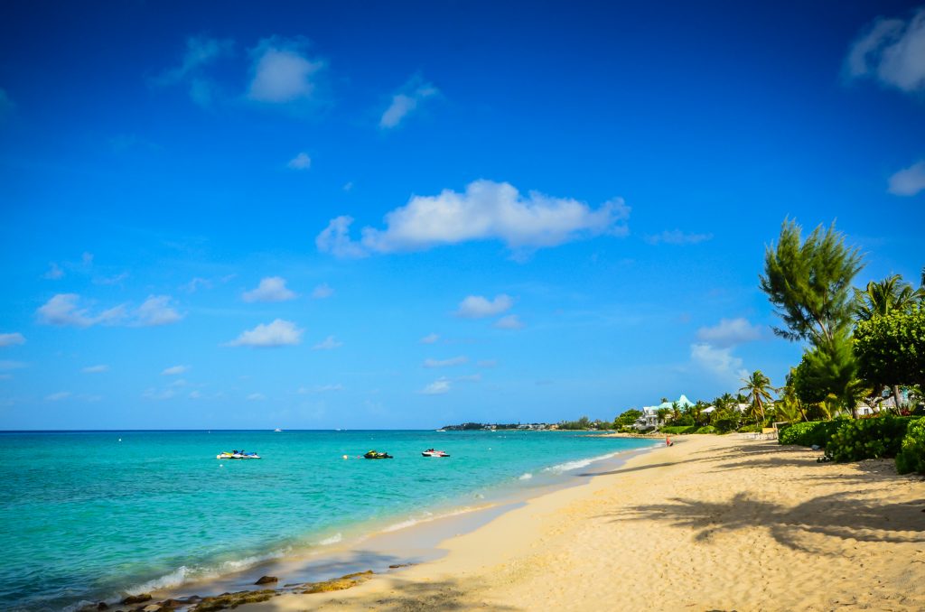 Pristine unpopulated stretch of Seven Mile Beach in Grand Cayman