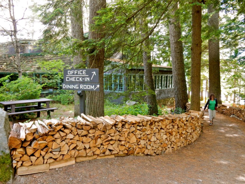 Check In Sign Migis Lodge on Sebabo Lake ME