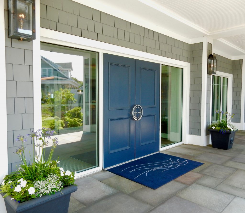 Blue front door Cliff House ME