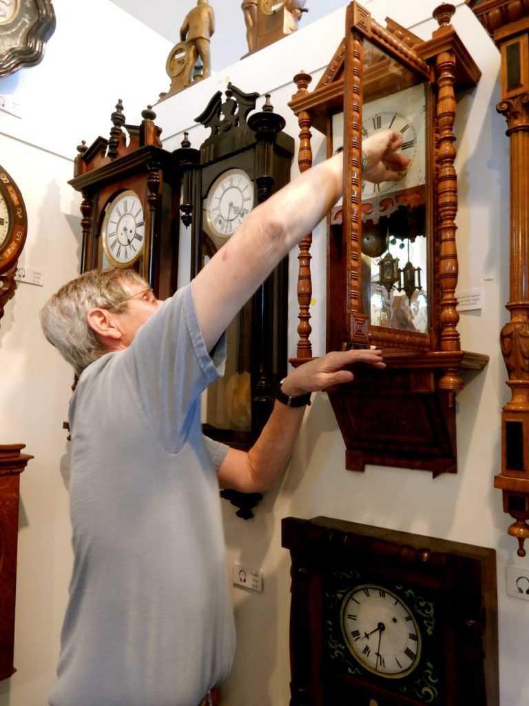 Member of Spinney Antique Clock Guild winding clock, Port Jefferson NY