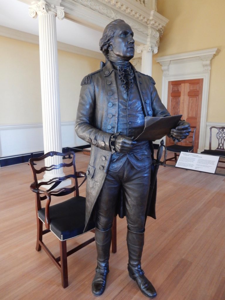Statue George Washington tenders Resignation, State House, Annapolis MD