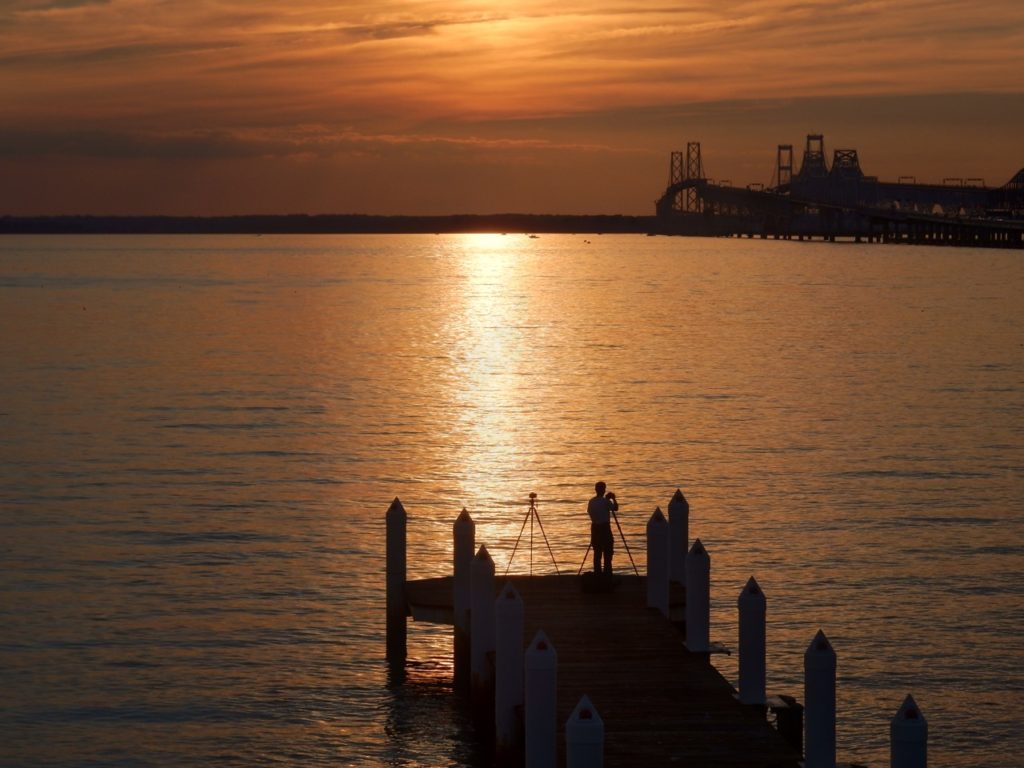 Sunset over Kent Island Bridge Queen Anne's County MD