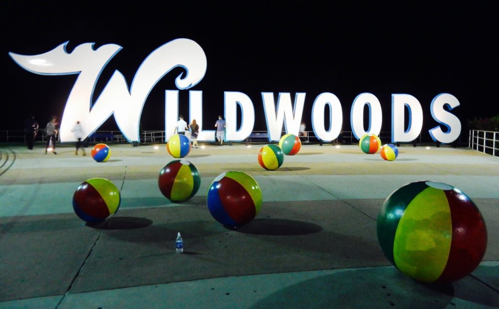 Wildwoods New Jersey sign greets you at the entrance to this Jersey Shore town