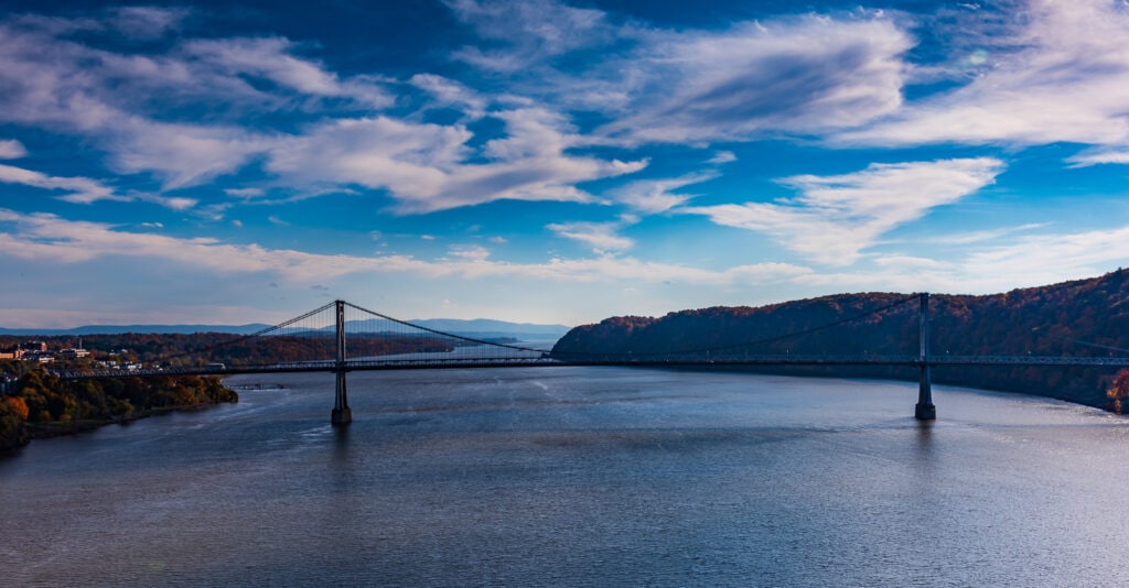 View of Mid-Hudson Bridge from Walkway Over the Hudson, Highland to Poughkeepsie, NY