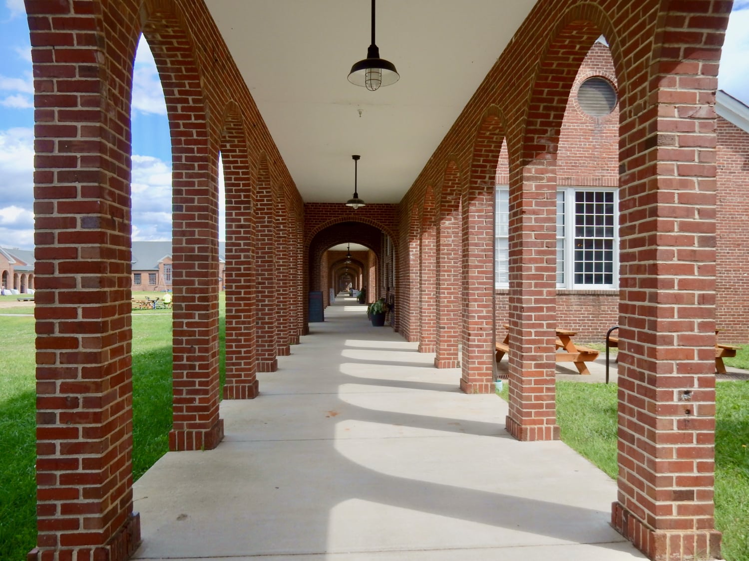 Workhouse Arts Center walkway along the Quad, Lorton VA