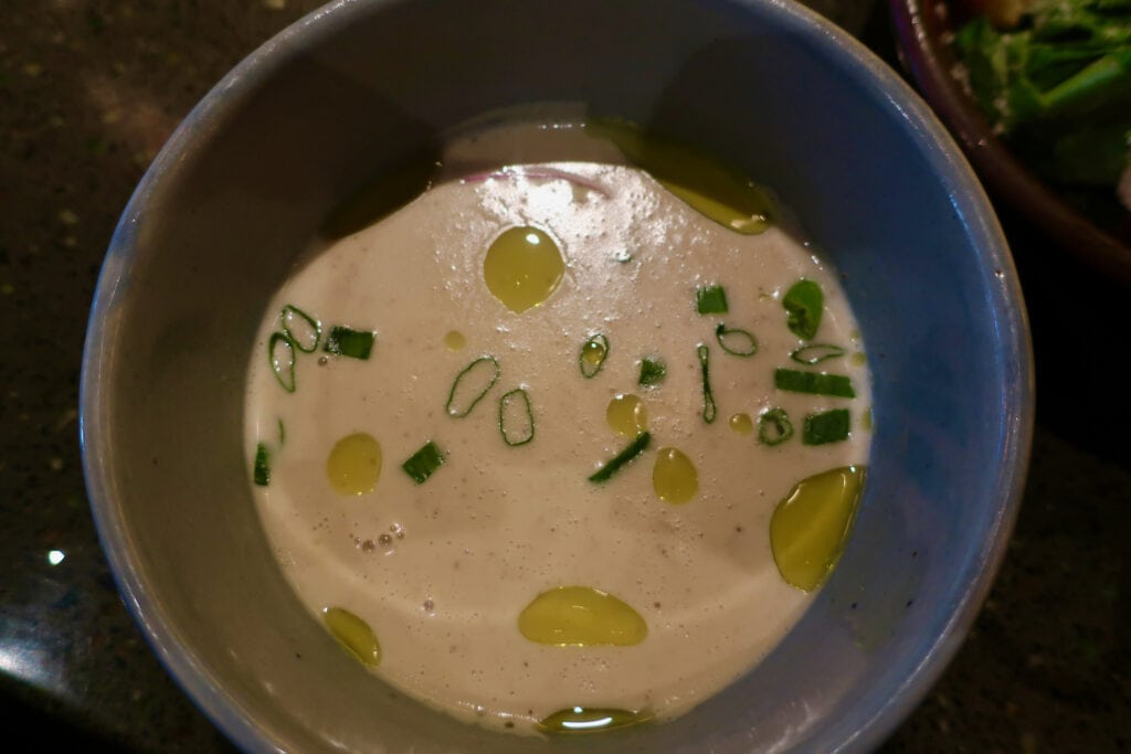 Zydonoa Restaurant artful soup presentation