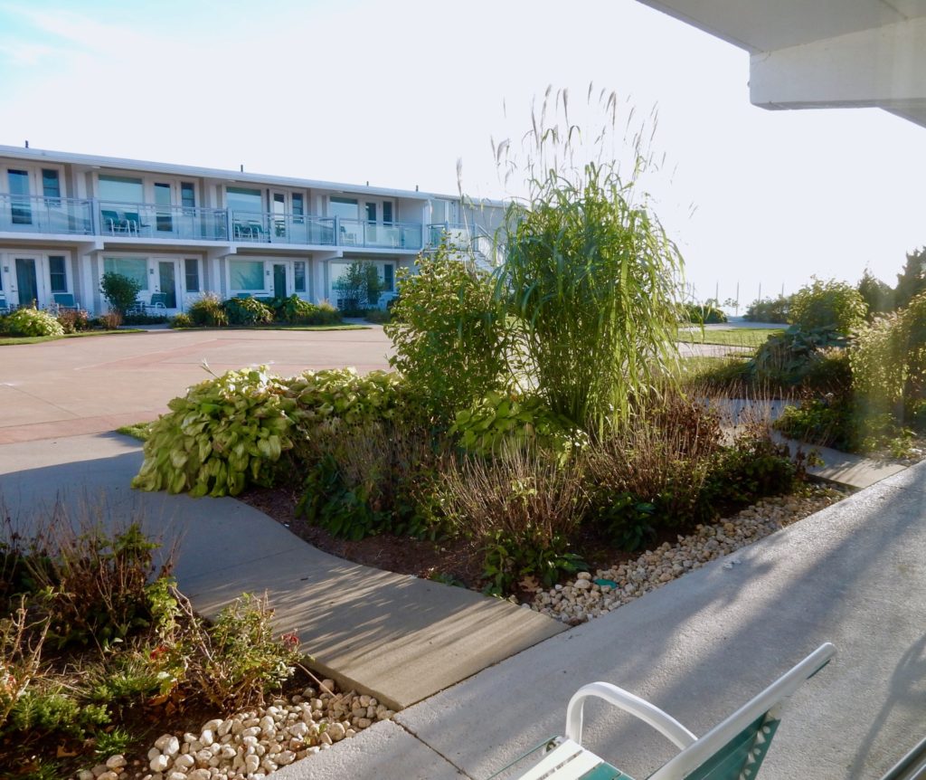 Courtyard view from Yankee Girl Building, Sea Crest Beach Hotel Falmouth MA