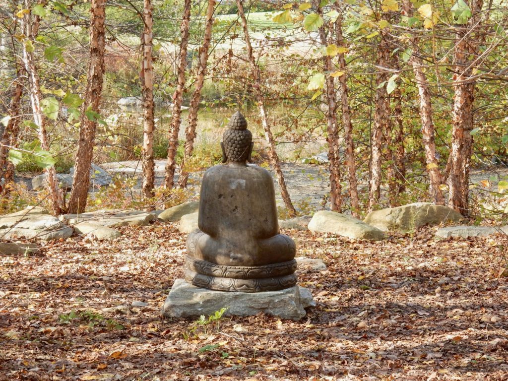 Buddha statue on grounds of Chatfield Hollow Inn Killingworth CT 