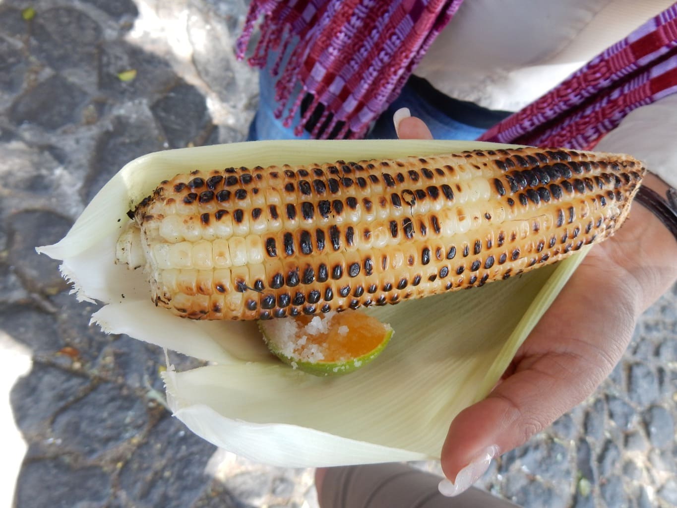 Guatemala Street Food Corn, lime and salt