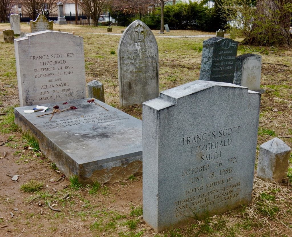 Headstones at F. Scott Fitzgerald’s Grave in St. Mary Churchyard, Rockville MD