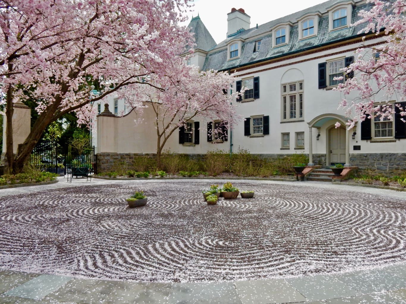 Imaginatively raked gravel driveway Chanticleer Garden Wayne PA