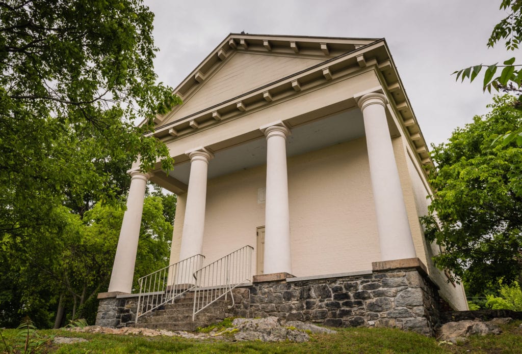 Chapel Restoration of 1833 Greek Revival national landmark building in Cold Spring, NY.