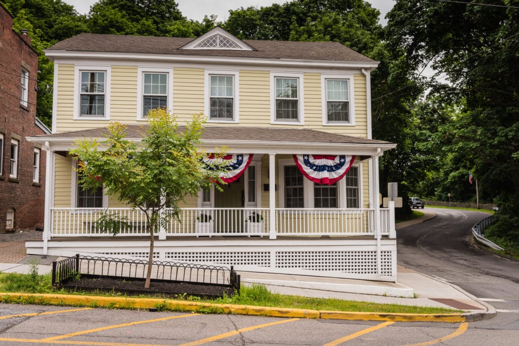 One of the many historic homes you will encounter on a day trip to Cold Spring NY.
