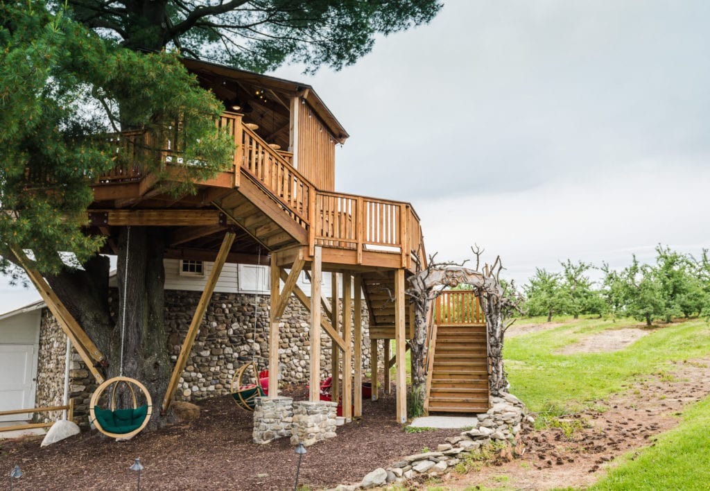 Exterior view of Angry Orchard Tree House