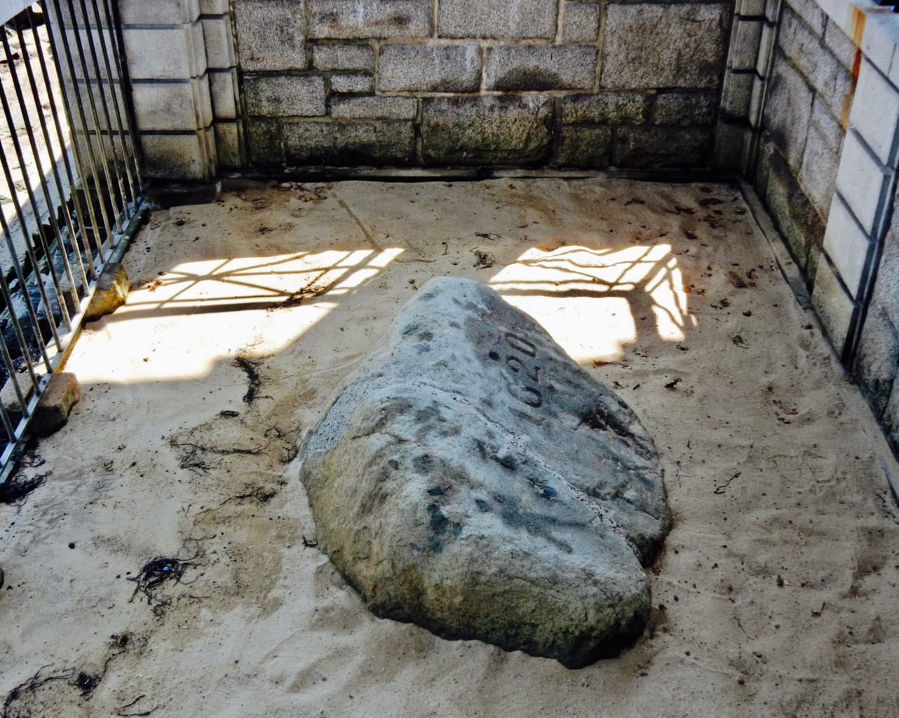 The actual Plymouth Rock in Plymouth MA