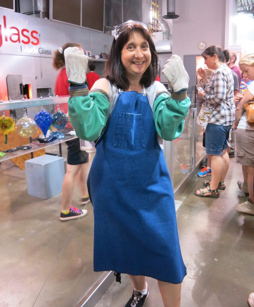 Gearing up for glassblowing, Corning Museum of Glass NY