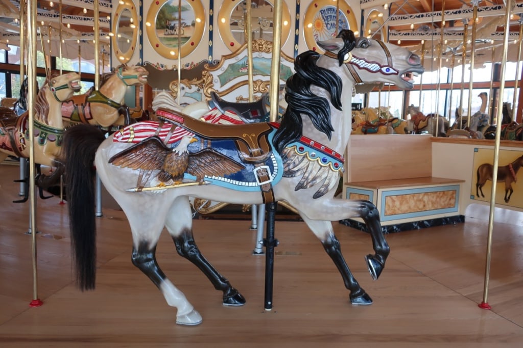 restored carousel horse at Canalside Buffalo NY