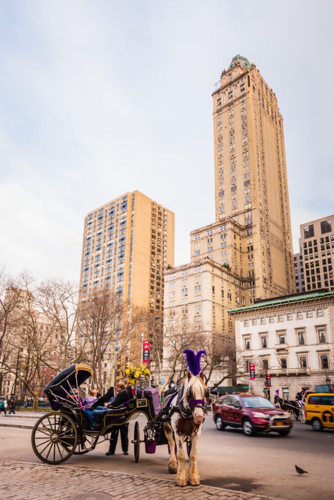 Horse drawn carriage at Central Park on Romantic Getaways in NYC