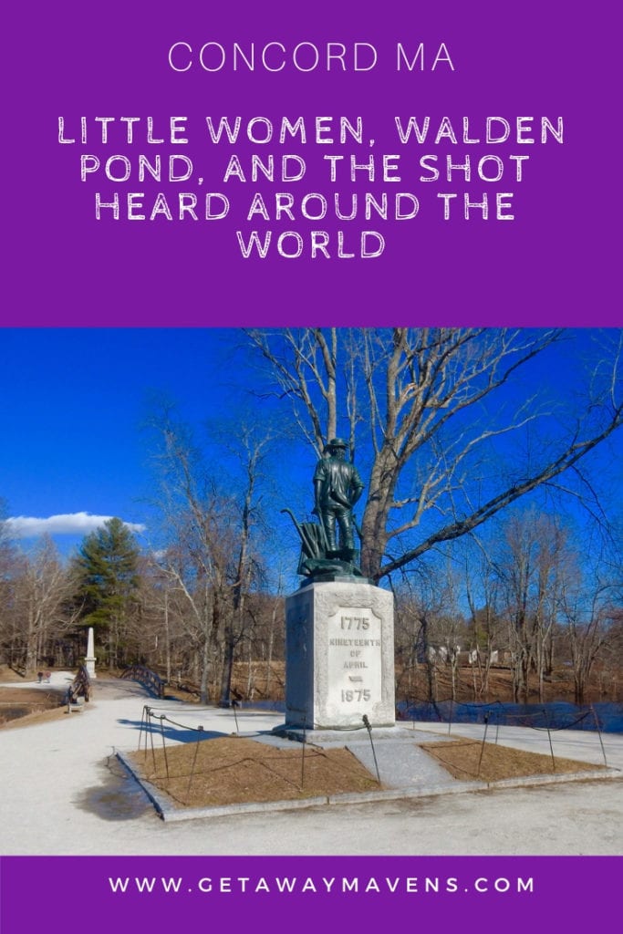 Patriot’s Day commemorates the first act of rebellion in the Revolutionary War. Though the first shot occurred few miles away, in Lexington, history places the Shot Heard Around the World at the North Bridge in Concord MA. Visitors also come to Concord for its iconic authors and poets. Louisa May Alcott wrote Little Women here. Ralph Waldo Emerson and Nathanial Hawthorne are buried here. And Henry David Thoreau made Concord’s Walden Pond famous. @GetawayMavens #VisitMA #AmericanHistory #Patriots