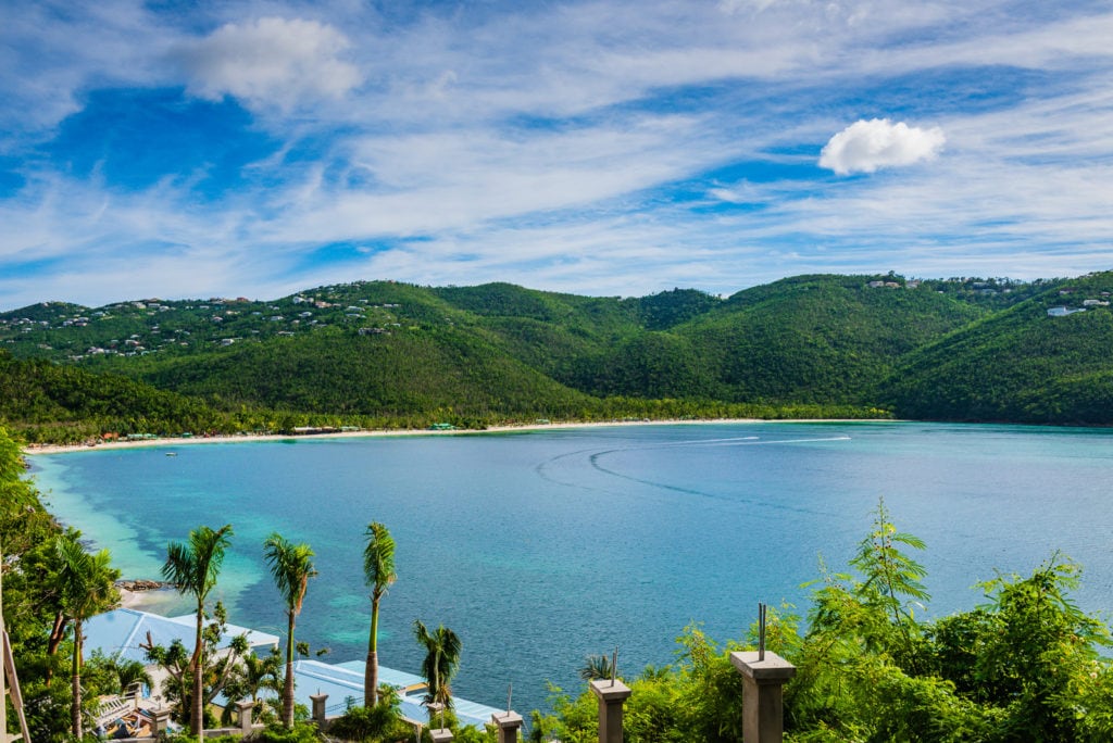View of Magens Bay Beach on St. Thomas US Virgin Islands