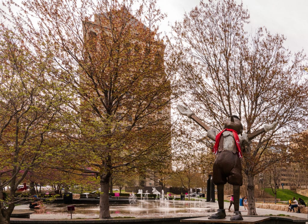 Kindly Geppetto-inspired statue by Jim Dine at Citygarden in St. Louis MO.