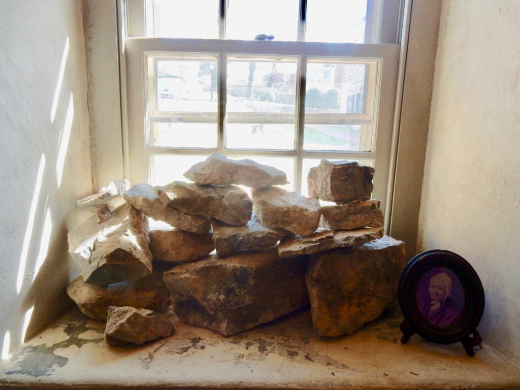 Rocks in Window Sisters House Historic Bethlehem PA