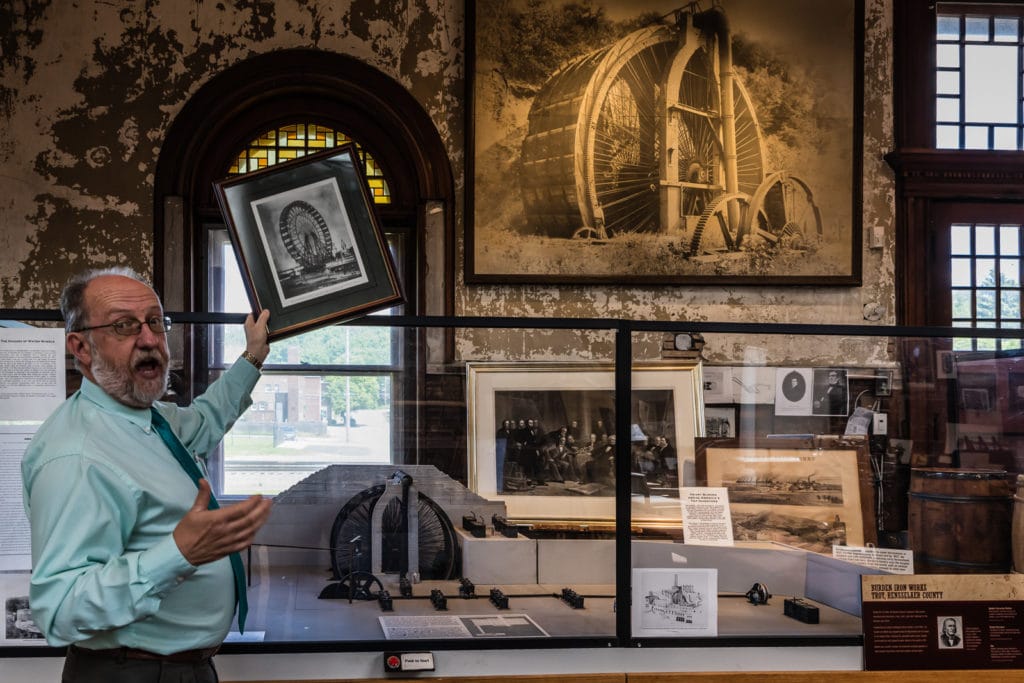 Michael Barrett at Burden Iron Works Museum.