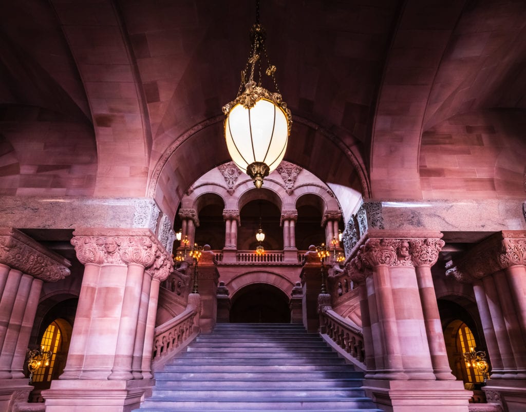 Million Dollar staircase at New York State Capitol in Albany NY.