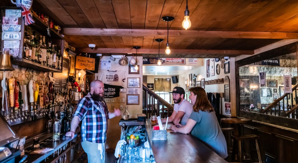 Bar scene at Olde English Pub.