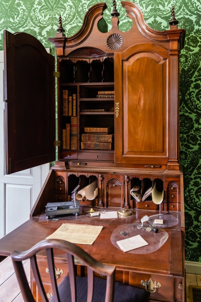 Schuyler Mansion Federalist Papers desk display.