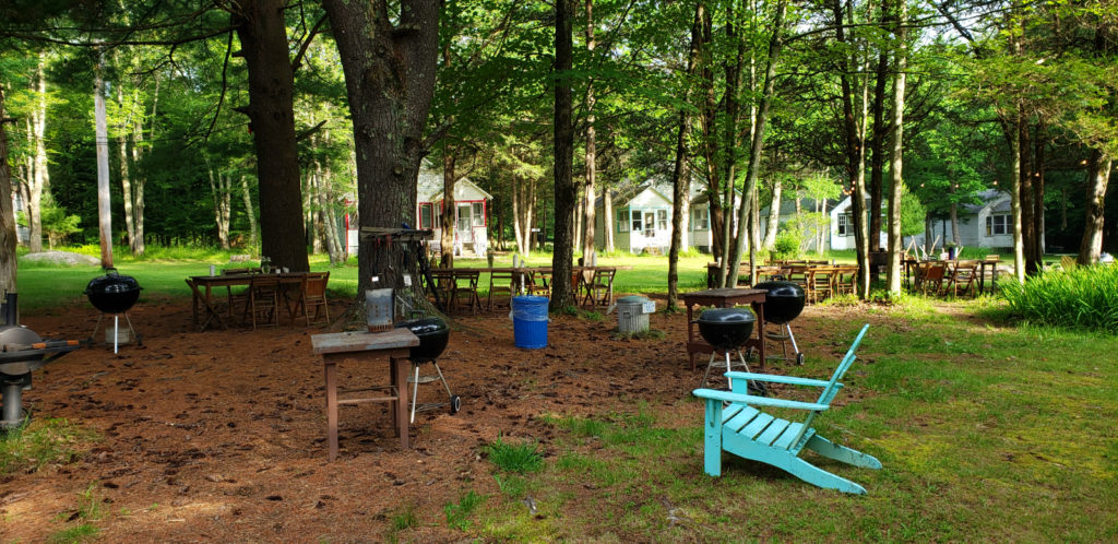 Central picnic and grilling area at The Glen Wilde Mountain Dale NY