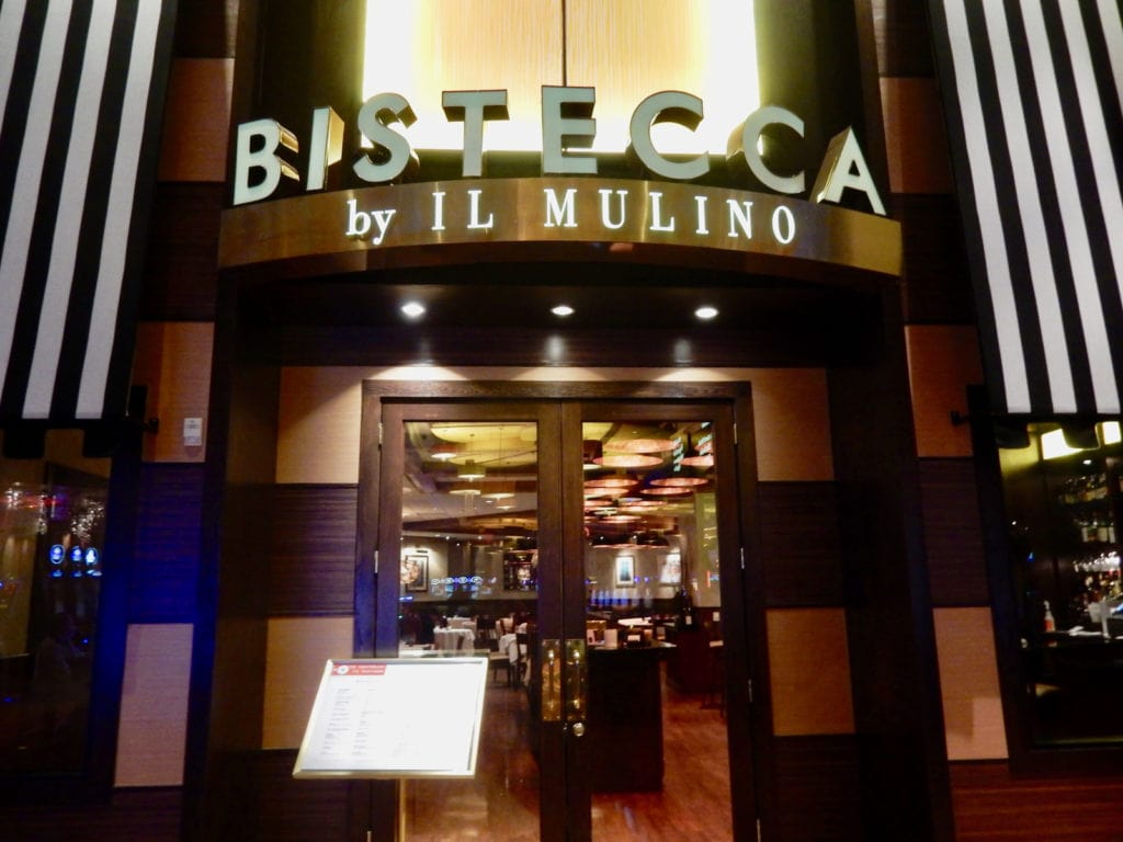 Entrance sign to Bistecca by Il Mulino at Mount Airy Casino