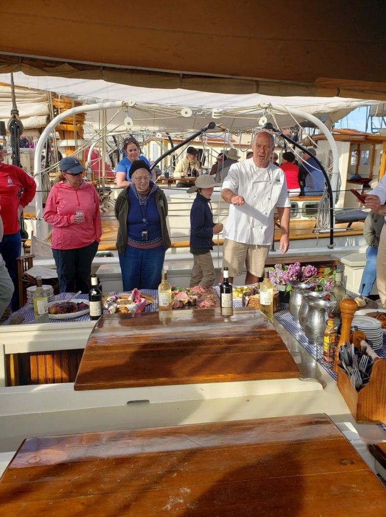 Presentation of appetizers on the Windjammer Stephen Taber