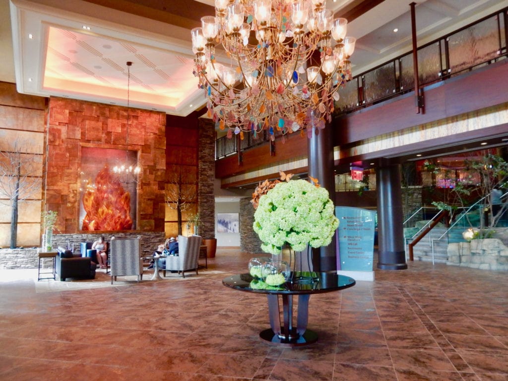 Floral and Butterfly Bouquet Arrangements in lobby of Mount Airy Casino