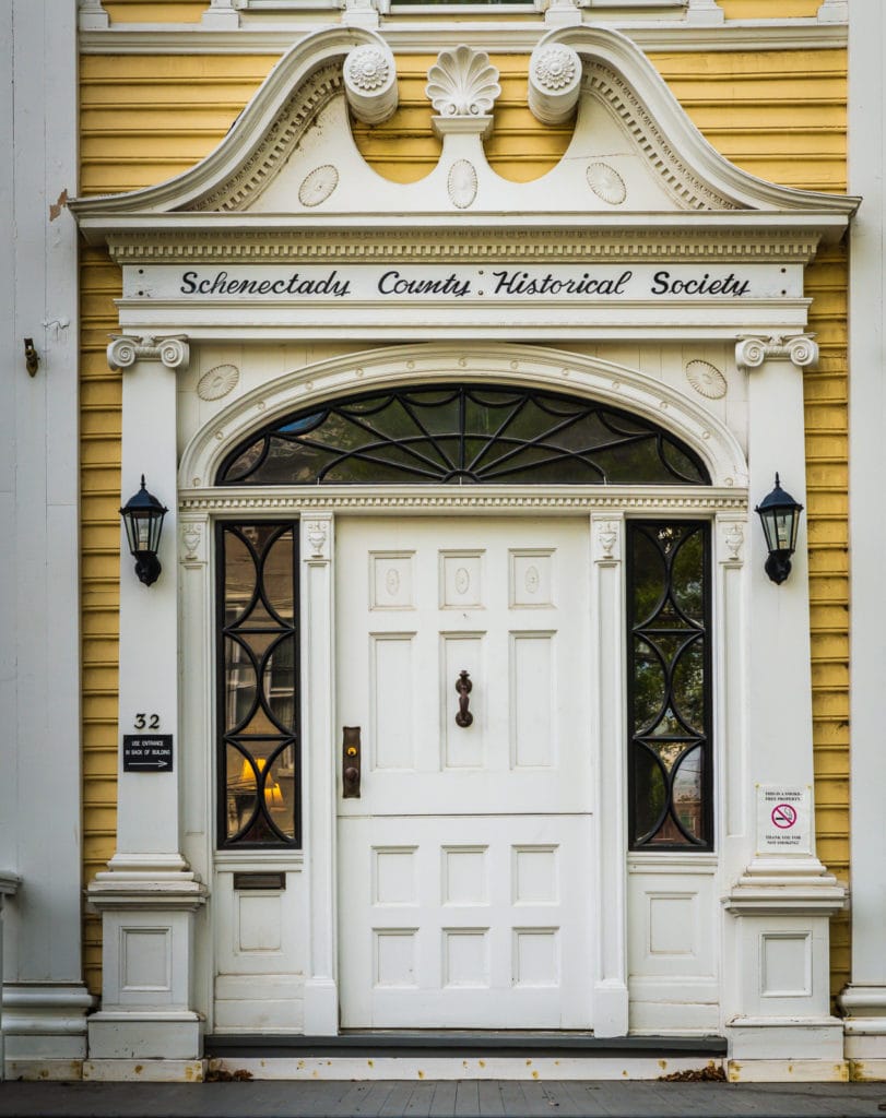 White door at Schenectady County Historical Society
