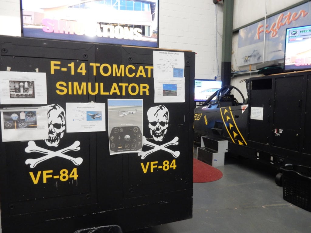 Vintage F-14 cockpit simulator at PAX River Naval Air Museum