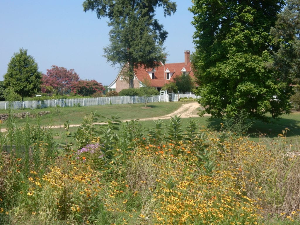 Gardens and landscape of a plantation manor house in MD