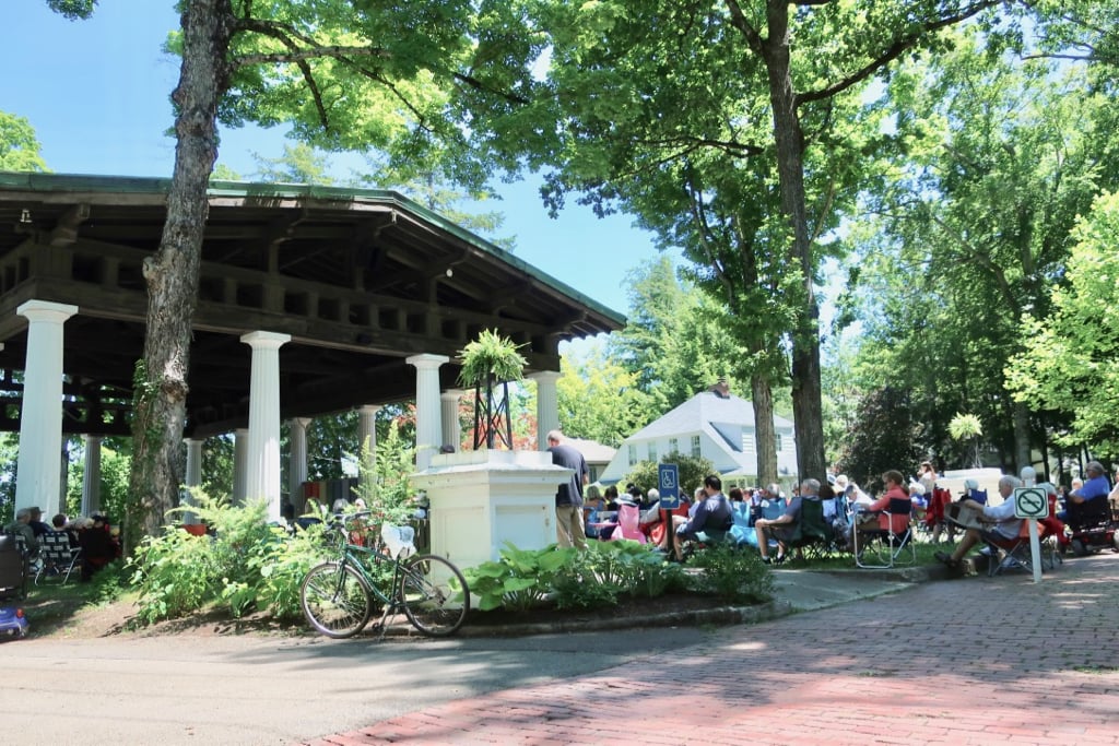 Attendants at Hall of Philosophy lecture Chautauqua Institution NY