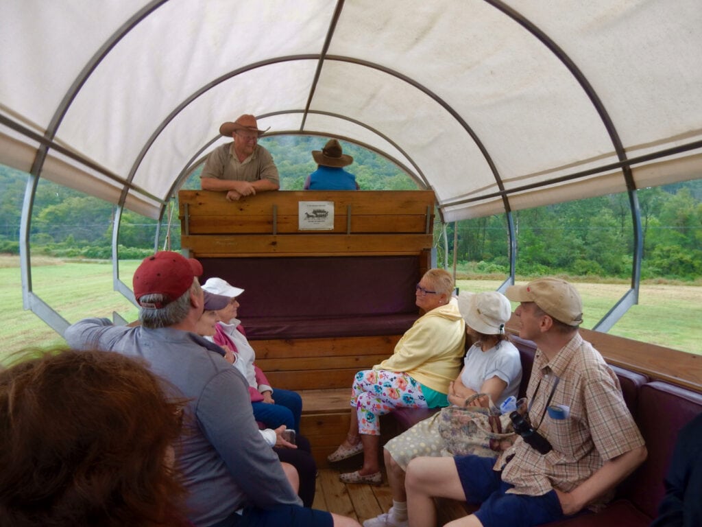 Guided covered wagon tour outside of Wellsboro PA