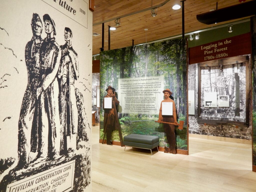 Exhibits about the lumber industry in Pennsylvania at PA Lumber Museum