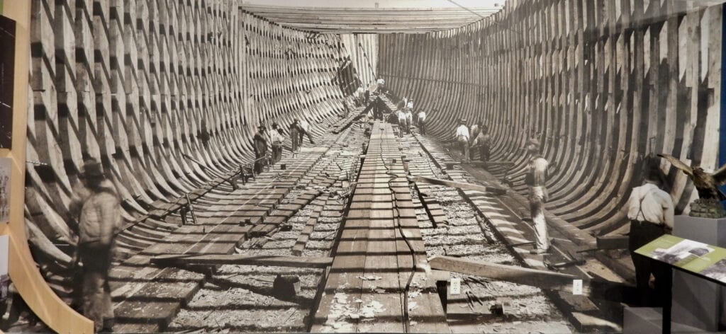 Photo of shipbuilding at Delaware Historical Society Wilmington