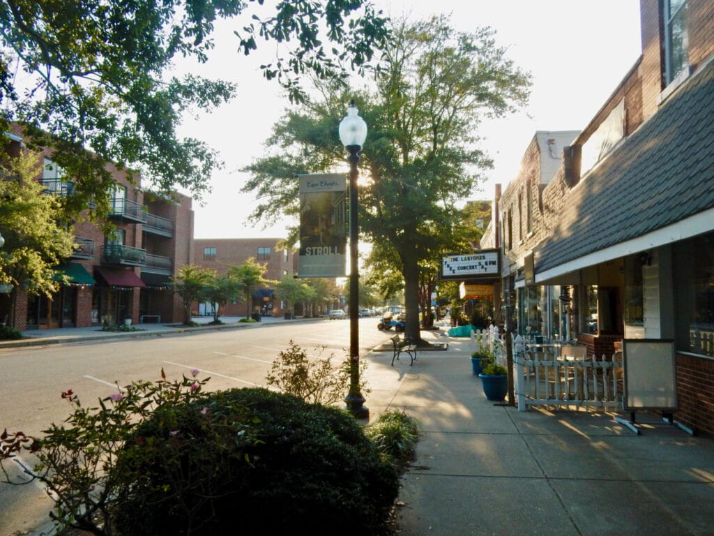 Mason St Downtown Cape Charles at sunset