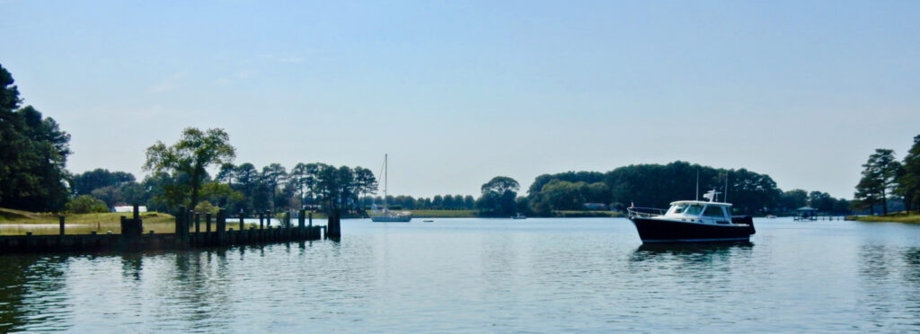 Onancock VA Harbor with sailboats